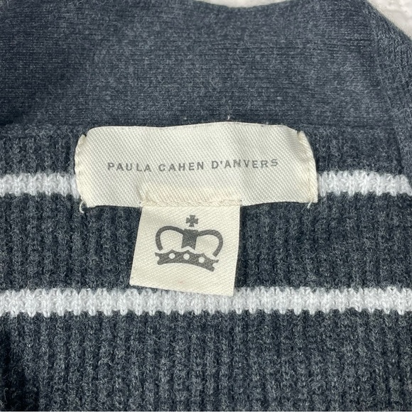 💖5/$25 Paula Cahen D’anvers Cashmere Cotton Blend Cardigan Sweater Striped Sz 1 - Picture 6 of 11